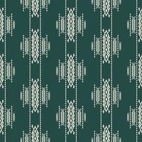 Ethnic aztec contemporary color pattern. Ethnic tribal aztec abstract geometric shape white-green color seamless pattern background. Batik, sari ethnic surface pattern design for textile. vector