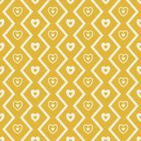Mini heart zigzag line seamless pattern background. Yellow mustard color mini heart random shape zigzag line pattern. Use for fabric, textile, interior decoration elements, upholstery, wrapping vector