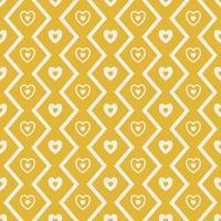 mini corazón línea en zigzag sin fisuras de fondo. patrón de línea en zigzag de forma aleatoria de mini corazón de color amarillo mostaza. uso para telas, textiles, elementos de decoración de interiores, tapicería, envoltura vector