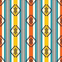patrón de rayas de colores étnicos. rayas de colores azteca navajo sin fisuras de fondo. patrón étnico suroeste para tela, textil, elementos de decoración de interiores, tapicería, envoltura. vector