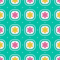 Colorful geometric flower pattern. Bright and colorful geometric flower shape seamless pattern background. Use for fabric, textile, home interior decoration elements, upholstery, wrapping. vector