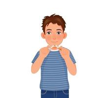 Handsome young man breaking cigarette for stop smoking concept vector