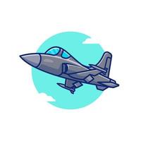 Jet Fighter Airplane Cartoon Vector Icon Illustration. Air Transportation Icon Concept Isolated Premium Vector. Flat Cartoon Style