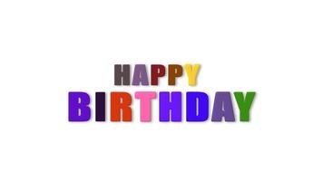 animated happy birthday. text with colorful rotating motion video