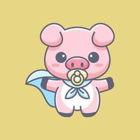 BABY PIG SUPER HERO vector