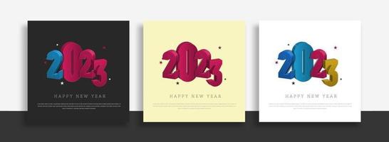 2023 new year celebration square banner template. social media post template design vector