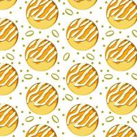 Takoyaki of seamless pattern vector