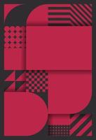 Bauhaus Style Geometric Pattern Black Viva Magenta V1 vector