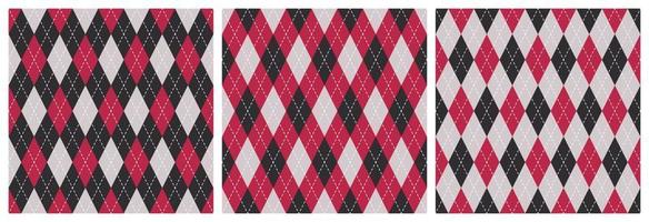 Seamless Argyle Pattern Viva Magenta Black Gray Background vector