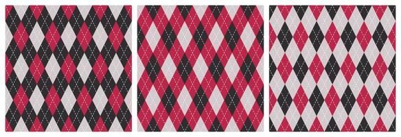 Seamless Argyle Pattern Viva Magenta Black Gray Background vector