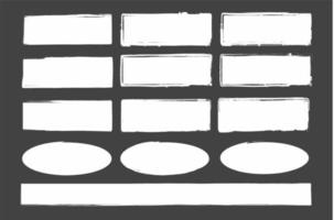 Grunge shapes of rectangular banners. White figures with ragged edges. Grunge brush. Design elements. A set of dies. vector