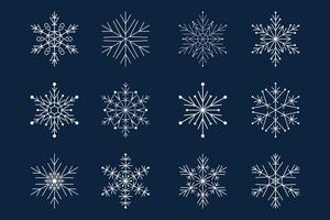 snowflake set bundle collection flat icon vector illustration EPS10