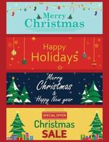 Christmas web banner template collection for Chirstmas days vector illustration EPS10