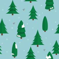 seamless pattern pine forrest , Christmas tree with snowflake vector EPS10