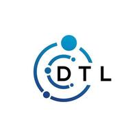 diseño de logotipo de letra dtl sobre fondo blanco. concepto de logotipo de letra de iniciales creativas dtl. diseño de letras dtl. vector