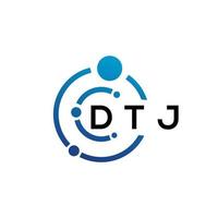 diseño de logotipo de letra dtj sobre fondo blanco. concepto de logotipo de letra de iniciales creativas dtj. diseño de letras dtj. vector