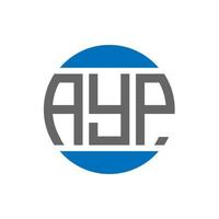 AYP letter logo design on white background. AYP creative initials circle logo concept. AYP letter design. vector