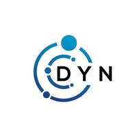 diseño de logotipo de letra dyn sobre fondo blanco. concepto de logotipo de letra de iniciales creativas dyn. diseño de letras dyn. vector