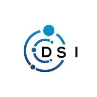 diseño de logotipo de letra dsi sobre fondo blanco. concepto de logotipo de letra de iniciales creativas dsi. diseño de letra dsi vector