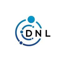 diseño de logotipo de letra dnl sobre fondo blanco. concepto de logotipo de letra de iniciales creativas dnl. diseño de letras dnl. vector