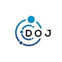 diseño de logotipo de letra doj sobre fondo blanco. concepto de logotipo de letra de iniciales creativas doj. diseño de letras doj. vector