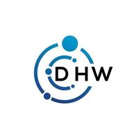 diseño de logotipo de letra dhw sobre fondo blanco. concepto de logotipo de letra de iniciales creativas de dhw. diseño de letras dhw. vector