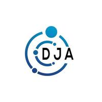 diseño del logotipo de la letra dja sobre fondo blanco. concepto de logotipo de letra de iniciales creativas dja. diseño de letras dja. vector
