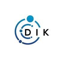 diseño de logotipo de letra dik sobre fondo blanco. concepto creativo del logotipo de la letra de las iniciales dik. diseño de letras dik. vector