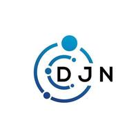 diseño de logotipo de letra djn sobre fondo blanco. concepto de logotipo de letra de iniciales creativas djn. diseño de letras djn. vector