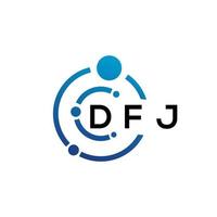 diseño de logotipo de letra dfj sobre fondo blanco. concepto de logotipo de letra de iniciales creativas dfj. diseño de letras dfj. vector