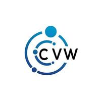 diseño de logotipo de letra cvw sobre fondo blanco. concepto de logotipo de letra de iniciales creativas cvw. diseño de letra cvw. vector