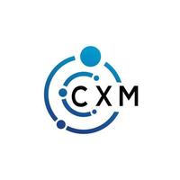 diseño de logotipo de letra cxm sobre fondo blanco. concepto de logotipo de letra de iniciales creativas cxm. diseño de letras cxm. vector