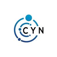 diseño de logotipo de letra cyn sobre fondo blanco. concepto de logotipo de letra de iniciales creativas cyn. diseño de letras cyn. vector