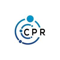 diseño de logotipo de letra cpr sobre fondo blanco. concepto de logotipo de letra de iniciales creativas cpr. diseño de carta cpr. vector