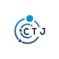 CTJ letter logo design on  white background. CTJ creative initials letter logo concept. CTJ letter design. vector