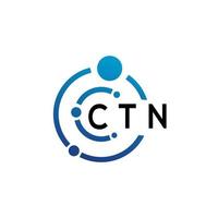 CTN letter logo design on  white background. CTN creative initials letter logo concept. CTN letter design. vector