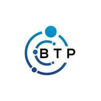 BTP letter logo design on  white background. BTP creative initials letter logo concept. BTP letter design. vector