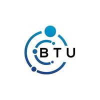 BTU letter logo design on  white background. BTU creative initials letter logo concept. BTU letter design. vector