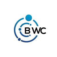 diseño de logotipo de letra bwc sobre fondo blanco. concepto de logotipo de letra de iniciales creativas bwc. diseño de letras bwc. vector