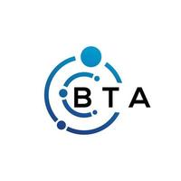 diseño de logotipo de letra bta sobre fondo blanco. concepto de logotipo de letra de iniciales creativas bta. diseño de carta bta. vector