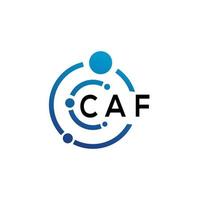 diseño de logotipo de letra caf sobre fondo blanco. concepto creativo del logotipo de la letra de las iniciales de caf. diseño de carta de café. vector