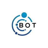 diseño de logotipo de letra bot sobre fondo blanco. concepto de logotipo de letra de iniciales creativas de bot. diseño de letras de bots. vector