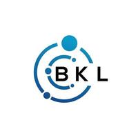 diseño de logotipo de letra bkl sobre fondo blanco. concepto de logotipo de letra de iniciales creativas bkl. diseño de letras bkl. vector