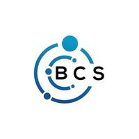 diseño del logotipo de la letra bcs sobre fondo negro. concepto de logotipo de letra de iniciales creativas bcs. diseño de letras bcs. vector