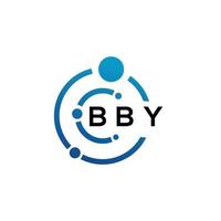 diseño del logotipo de la letra bby sobre fondo negro. concepto de logotipo de letra de iniciales creativas de bby. diseño de letras bb. vector