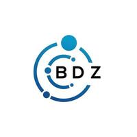 diseño de logotipo de letra bdz sobre fondo negro. concepto de logotipo de letra de iniciales creativas bdz. diseño de letras bdz. vector