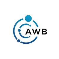 AWB letter logo design on black background. AWB creative initials letter logo concept. AWB letter design. vector