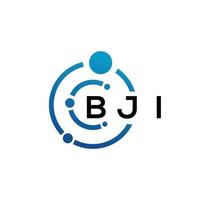BJI letter logo design on  white background. BJI creative initials letter logo concept. BJI letter design. vector