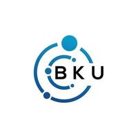 BKU letter logo design on  white background. BKU creative initials letter logo concept. BKU letter design. vector