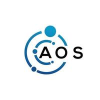 AOS letter logo design on black background. AOS creative initials letter logo concept. AOS letter design. vector